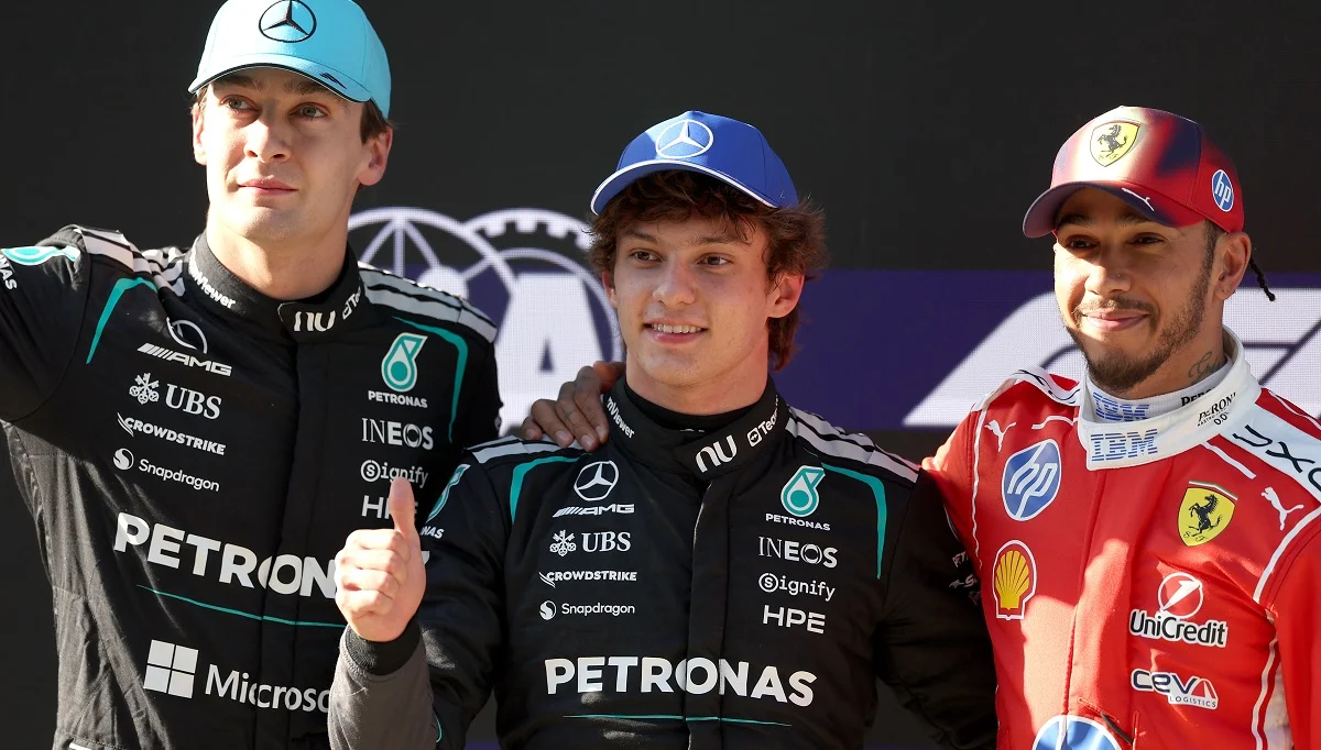 Расселл, Антонелли и Хэмилтон / Photo by Dom Gibbons/LAT Images