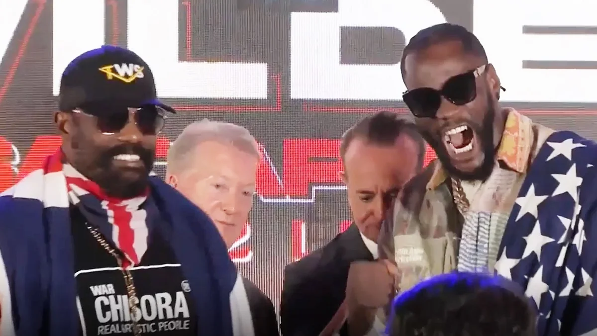 Дерек Чісора і Деонтей Вайлдер / Стоп-кадр з відео