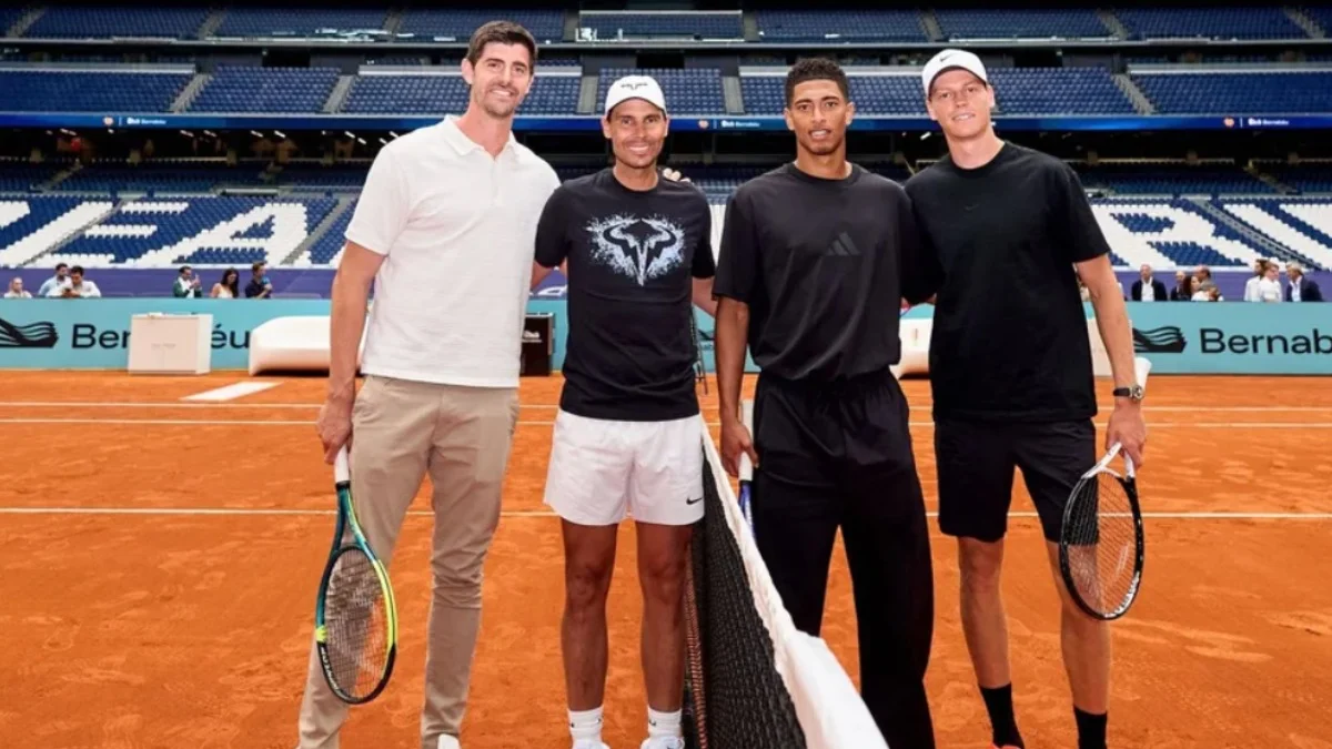 Куртуа, Надаль, Беллингем и Синнер / Фото: x.com/RafaelNadal